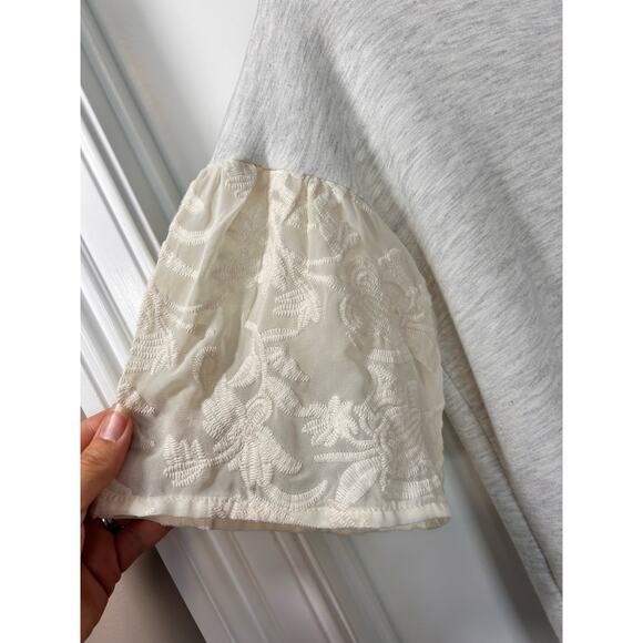 Anthropologie Dolan Women's Dolan Left Coast Lace Lantern Top Gray Cream Size XS - Picture 5 of 10